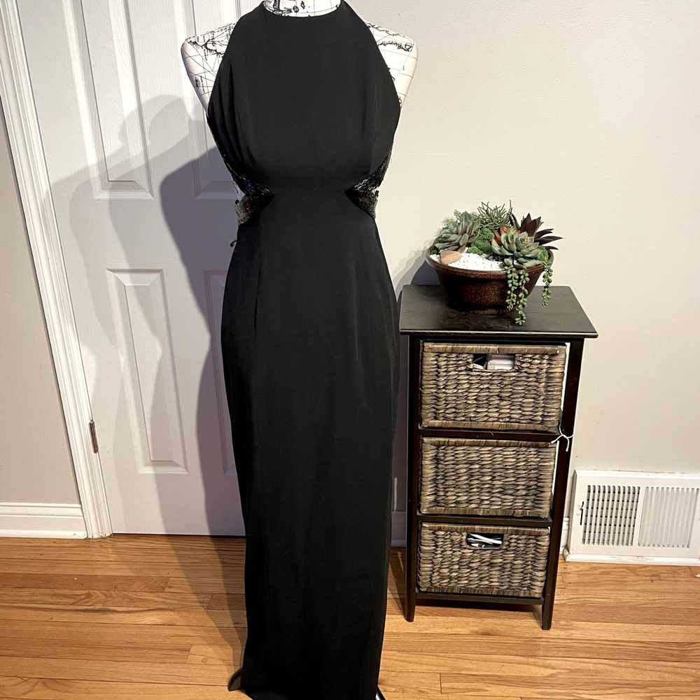 ✈️NAHNAH Vintage Y2K Crisscross Cutout Embellish Bead Bodice Pencil Formal goth